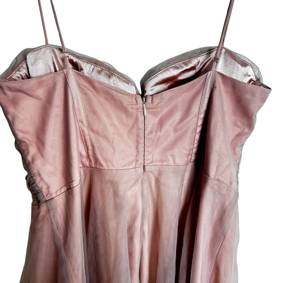 Selfie Leslie SMITTEN LACE INSERT TULLE MIDI DRESS BLUSH NEW! SZXL - Picture 6 of 15